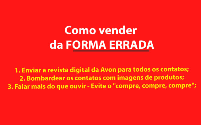 o que não fazer para vender avon pelo whatsapp